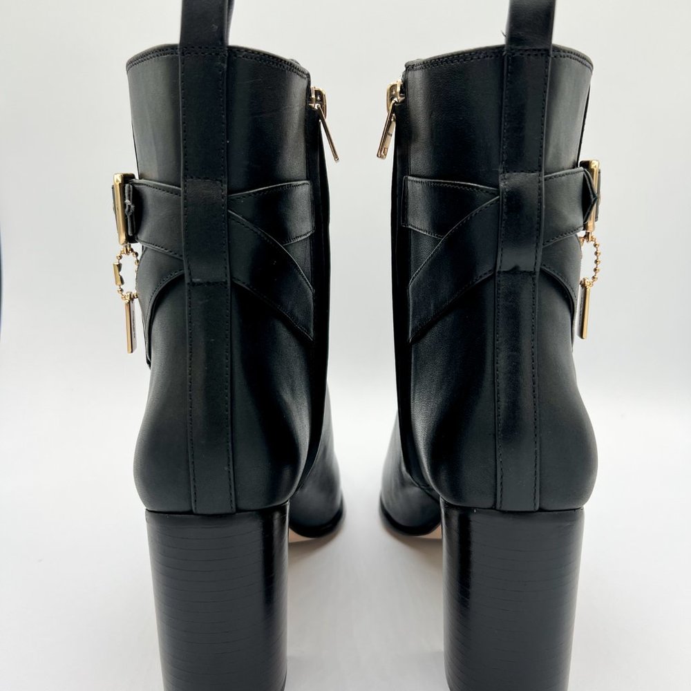 COACH Olivia Leather Black Ankle Booties - Picture 7 of 15